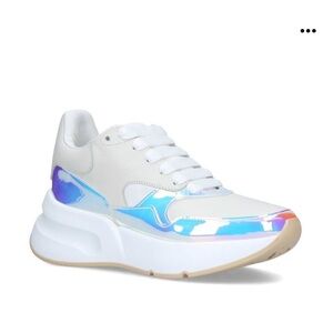 Chunky sneakers, Cream with pink iridescent trims. Box included